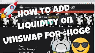 Hoge  How To Add To The Liquidity Pool On Uniswap  Etherum Paired With Hoge [upl. by Enohsal]