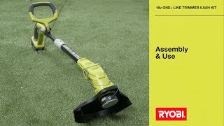 RYOBI 18V ONE 50Ah Line Trimmer Kit Assembly amp Use [upl. by Fiora87]