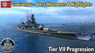 Battleship Gneisenaus Triumph  Best Moments amp Highlights  World of Warships [upl. by Arrakat]