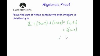 Algebraic Proof  Corbettmaths [upl. by Ailesor]