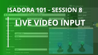 Isadora 101  8 Live Video Input [upl. by Demmahum638]