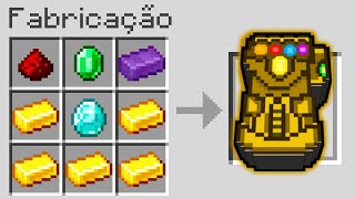 juntei as 6 JOIAS DO INFINITO e craftei a MANOPLA DO THANOS no minecraft [upl. by Berlauda]