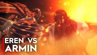 EREN VS ARMIN  COLOSSAL TITAN FIGHT  Attack on Titan Final Season 4K [upl. by Coppins]