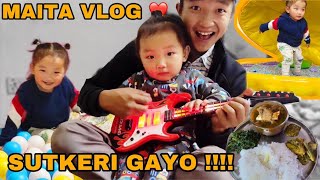 MAITA CHALDEKO LA VERY EXCITED AT TUTUS WORLD SAHAS KO FIRST GUITAR [upl. by Bobbie16]