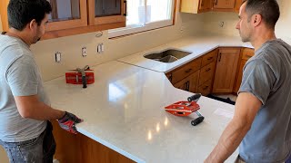 Kitchen Remodel Part 11 – New Quartz Countertops Installed [upl. by Saphra]