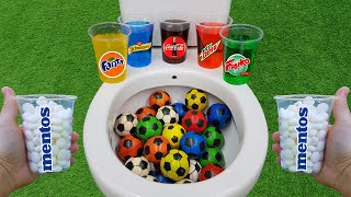 Football VS Popular Sodas  Fruko Coca Cola Fanta Mtn Dew Schweppes and Mentos in the toilet [upl. by Yelsgnik117]