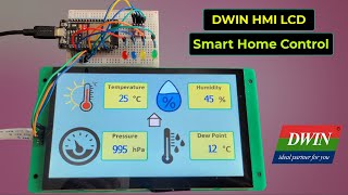 Smart Home Controller using DWIN HMI LCD Display amp ESP32 Display BME280 Reading amp Control Relays [upl. by Saum544]