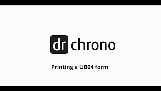 Training DrChrono Billing  Printing a UB04 Form [upl. by Aidnac]