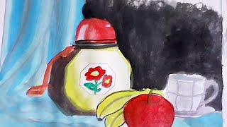 How to draw Still life painting for beginners  make Still life painting  poster colours [upl. by Chee]