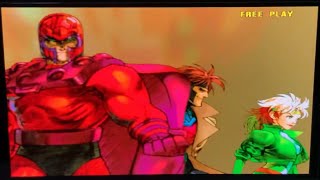 Marvel vs Capcom 2 Magneto Gambit amp Rogue Arcade Mode [upl. by Nonnarb]