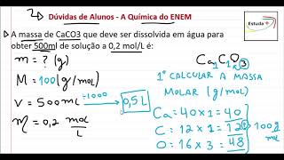 Calculando a massa de CaCO3 pela concentração dasolução [upl. by Sipple]