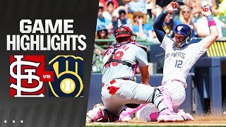 Cardinals vs Brewers Game Highlights 51224  MLB Highlights [upl. by Minton]