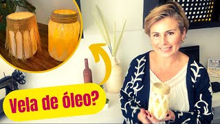 COMO FAZER VELA REUTILIZANDO ÓLEO DE COZINHA  Faça Você Mesmo  Diy  Decoração Boho [upl. by Onia]