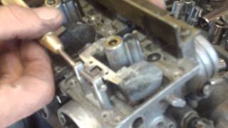 Mikuni carb float pin removal [upl. by Ydnarb257]