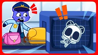 🌎 Airport XRay Safety Rules ✈️ Baby plays with Luggage Suitcase 👶 Funny Cubs 🐻 [upl. by Atipul]