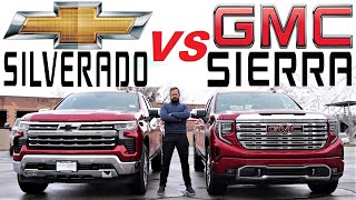 2023 Chevy Silverado VS 2023 GMC Sierra Badge Engineering [upl. by Hesler497]