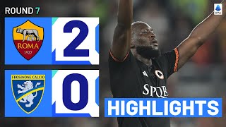 RomaFrosinone 20  Lukaku fires Roma to first win in three Goals amp Highlights  Serie A 202324 [upl. by Iznyl]