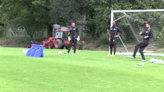 WIGAN ATHLETIC GOALKEEPERS TARGET PRACTICE AFTER TRAINING [upl. by Nylirac]