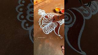 Simple Free Hand Kolam  Karthigai Madham Kolam  Dwarkamaistyle 🌸🐚 [upl. by Reimer]