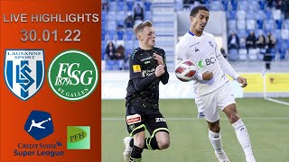 Highlights FC Lausanne  Sport vs FC St Gallen 300122 [upl. by Syramad290]