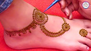 Latest Ornamental Mehndi Designs  Simple Mehndi Designs For Leg  Arabic Henna by Jyoti Sachdeva [upl. by Wilden]