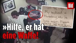 Frau rettet mit MiniNotiz ihr Leben vor SchlägerFreund [upl. by Narrad881]