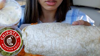 ASMR CHIPOTLE 🌯 GIANT BURRITO  CHEESE CHIP BIG BITE MUKBANG WHISPERING REAL EATING SOUND 먹방 [upl. by Reinold236]