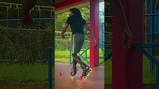 Double Front Cross  Freestyle Slalom Skate Training [upl. by Karlis592]