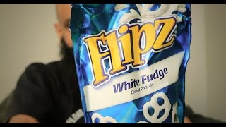 FLIPZ WHITE FUDGE COVERED PRETZELS REVIEW [upl. by Elyagiba187]