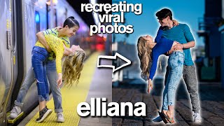 Recreating Viral Couples Photos Two HUGE Pranks and a KISS ft Elliana Walmsley [upl. by Agata]