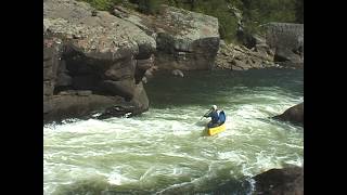 Paddling Low Water Upper Gauley 850cfs in Canoes amp kayaks with Andrea  Fun  Raw Video 2002 [upl. by Brody]