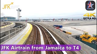 4K JFK AirTrain Cab View from Jamaica to JFK Terminal 4  AirTrain  NYC [upl. by Fem]