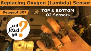 Replacing Oxygen  Lambda  Sensors  Peugeot 307 [upl. by Claudetta]