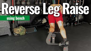 MonkeyFeet How To  Reverse Leg Raise Using Bench [upl. by Ashleigh]