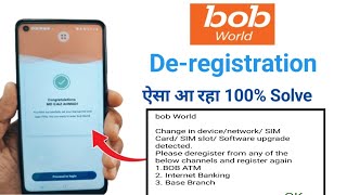 BOB World deregistration kaise kare  bob world deregister and register again  bob world device [upl. by Aicelef]