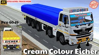 New Cream White Eicher Pro 6049 Truck Bussid Mod Download [upl. by Eirelam89]