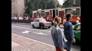 East Berlin Trabants amp other classic cars 1989 [upl. by Ymmaj]