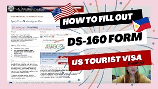 DS160 FORM STEPBYSTEP TUTORIAL FOR US TOURIST VISA TAGALOG [upl. by Assetniuq]