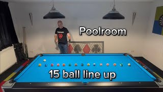 15 ball line up billiards pool pooldrill rotation [upl. by Anilos]