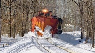 Trains Snow Plow  Rotary snowplow video  AMAZING TRAIN SNOW PLOW 2014 [upl. by Leveroni166]