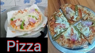 How to make pizza at home  kadhai me pizza bnaya [upl. by Lindy306]