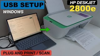 HP DeskJet 2800e USB Cable Setup With Windows Laptop  Direct Printing amp Scanning [upl. by Yeca]