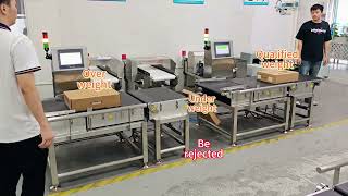 Large size checkweigher for boxes with overweight and underweight [upl. by Posehn]