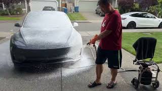 New 2024 Tesla Model 3 foam cannon pre wash [upl. by Ash232]