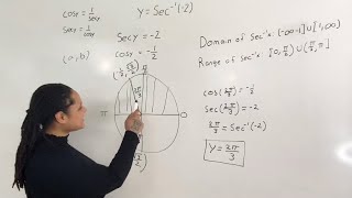 Inverse Secant ArcSecant  How to Find the Exact Value  MathAngel369 [upl. by Nalorac]