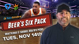 NBA DFS PICKS DRAFTKINGS amp FANDUEL for TUESDAY  BEERS 6 PACK [upl. by Gravante929]