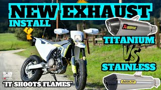 Titanium VS Stainless Exhaust • Husqvarna 701 Supermoto [upl. by Uziel]