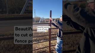 Cutting off fence posts with torch fence welding mobilewelding farm diy [upl. by Anasor]