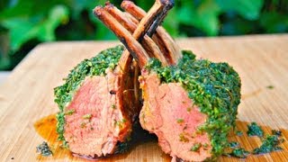 How To Roast a Rack of Lamb  Lamb carre  Lamb chops  Lamb loin Green Crusted Barbecue Recipe [upl. by Batsheva]