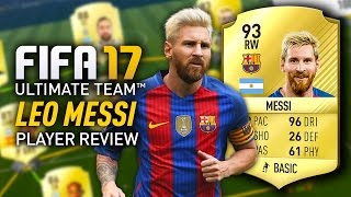 FIFA 17 LIONEL MESSI 93 PLAYER REVIEW FIFA 17 ULTIMATE TEAM [upl. by Atinrahs]